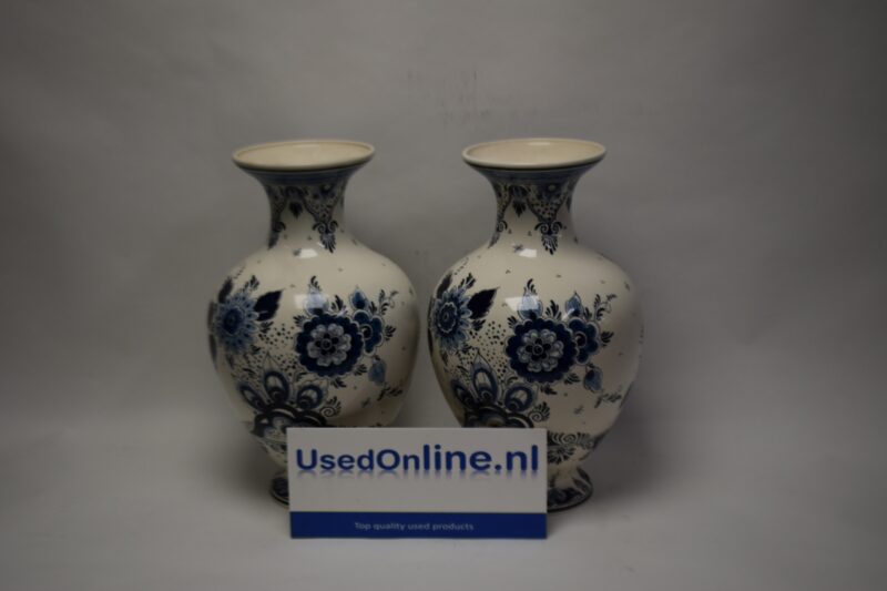 Royal Goedewaagen Handbeschilderde Delftsblauwe Vazen (Paar) – Gelimiteerde Editie 1927/40