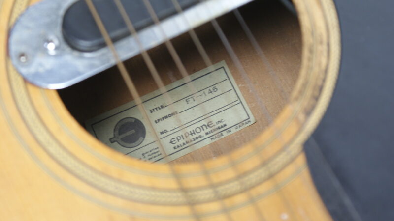 Vintage Epiphone FT-146 akoestische gitaar – Gemaakt in Japan (jaren 70) Met Booek - Afbeelding 7