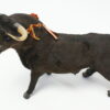 Vintage Spaanse stierenfiguur met realistische vacht en hoorns - Afbeelding 6