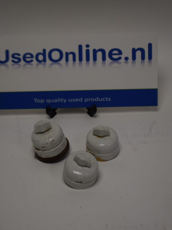 Set of 3 Vintage Porcelain Rotary Light Switches – 1920s/30s Surface-Mount Style