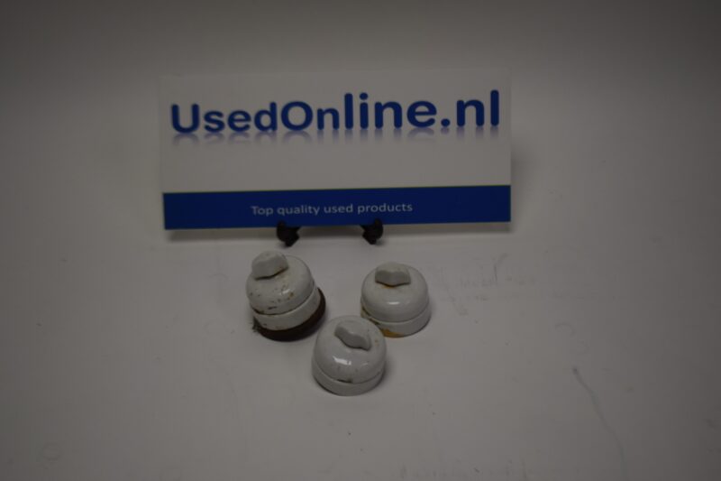 Set of 3 Vintage Porcelain Rotary Light Switches – 1920s/30s Surface-Mount Style