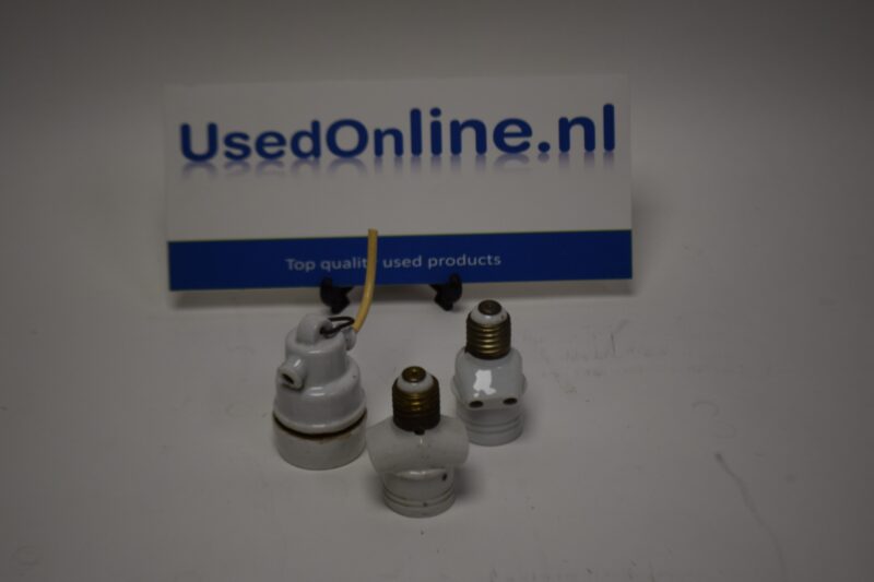 Set van 3 vintage porseleinen fittingadapters – E27-lampconverters en -splitters
