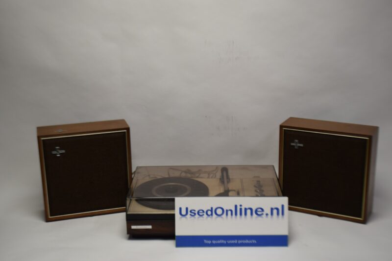 Vintage Aristona AR 8728/04P stereo platenspeler met luidsprekers – klassieke houtafwerking - Afbeelding 3