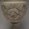 Vintage albasten tafellamp met bloemensnijwerk - Afbeelding 3