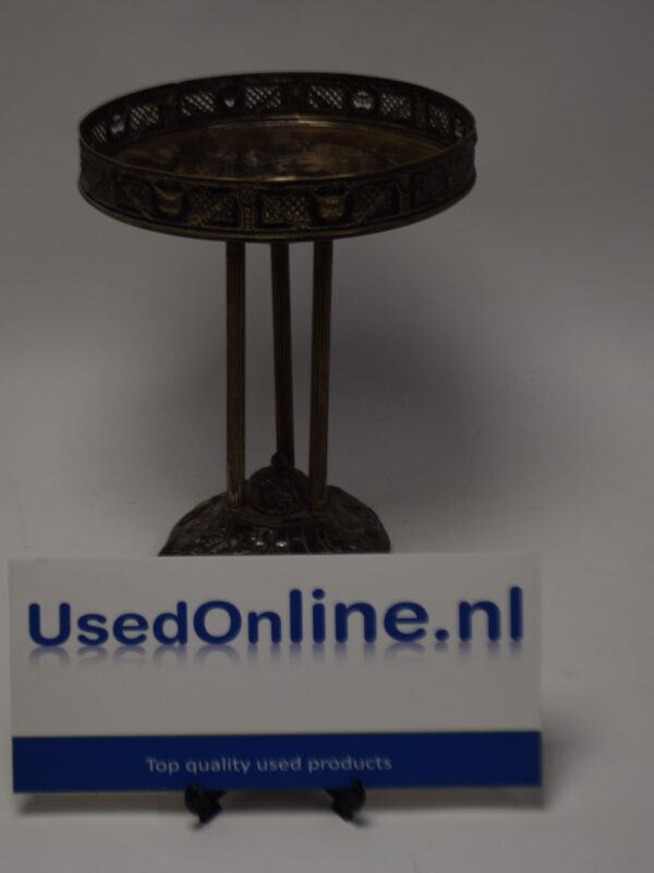 Antique Ornate Brass Pedestal Dish – Decorative Footed Stand