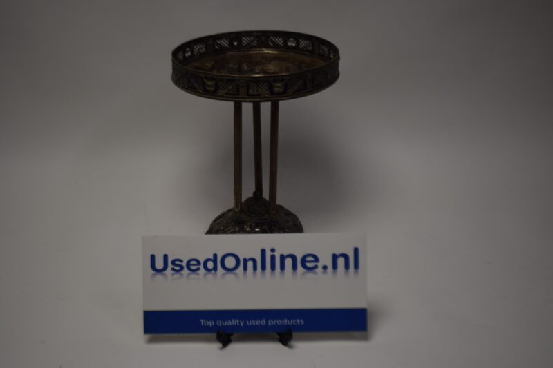 Antique Ornate Brass Pedestal Dish – Decorative Footed Stand