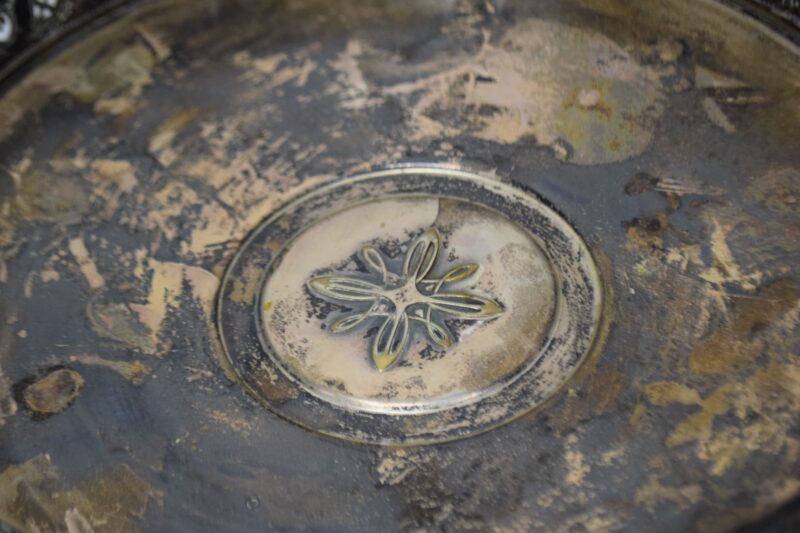 Antique Ornate Brass Pedestal Dish – Decorative Footed Stand - Afbeelding 3