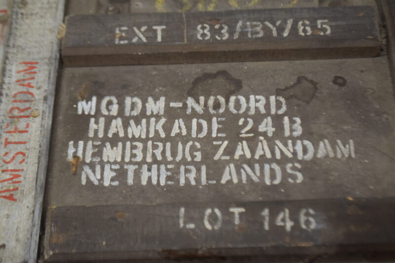 Vintage militaire houten munitie- of uitrustingskist - Afbeelding 6