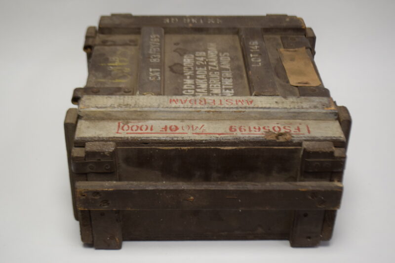 Vintage militaire houten munitie- of uitrustingskist - Afbeelding 7