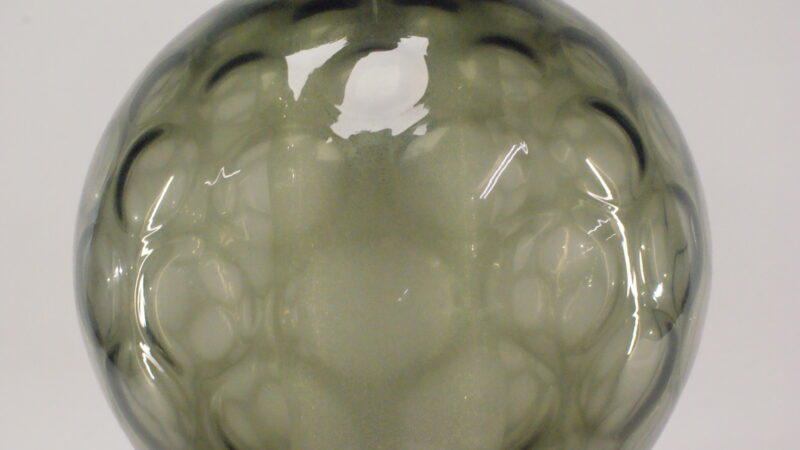 Vintage Glazen Hanglamp – Gerookt Glas met Bolstructuur – Space Age stijl - Afbeelding 3