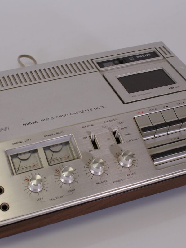 Philips N2536 Stereo Cassette Deck – Vintage Hifi Taperecorder met VU-meters