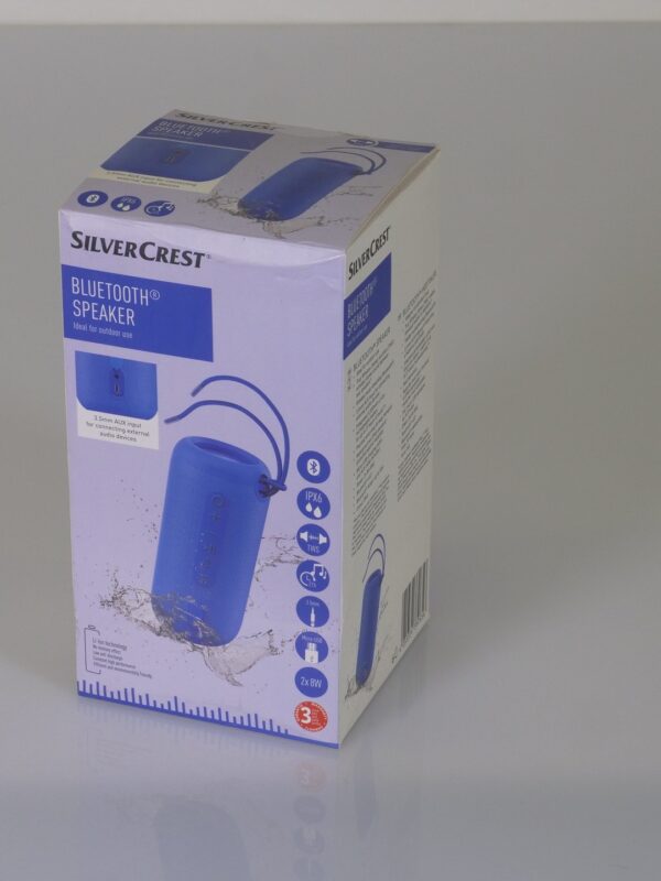 SilverCrest Bluetooth® buitenluidspreker – waterdicht en draagbaar (blauw)