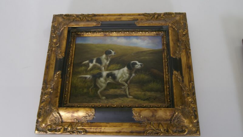 Picture frameSet van 2 antieke vergulde lijsten – Roe Bros – met schilderpaneel (decoratief) - Afbeelding 6