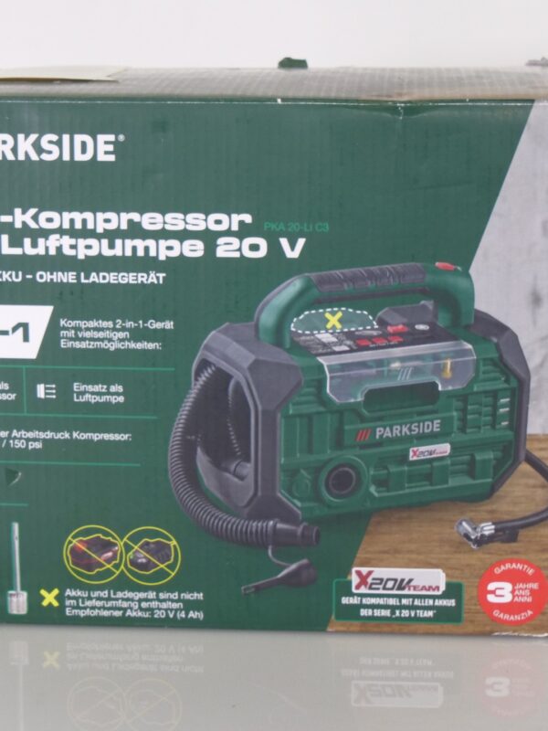 Parkside PKA 20-Li C3 Accu Compressor en Luchtpomp (zonder accu/lader)