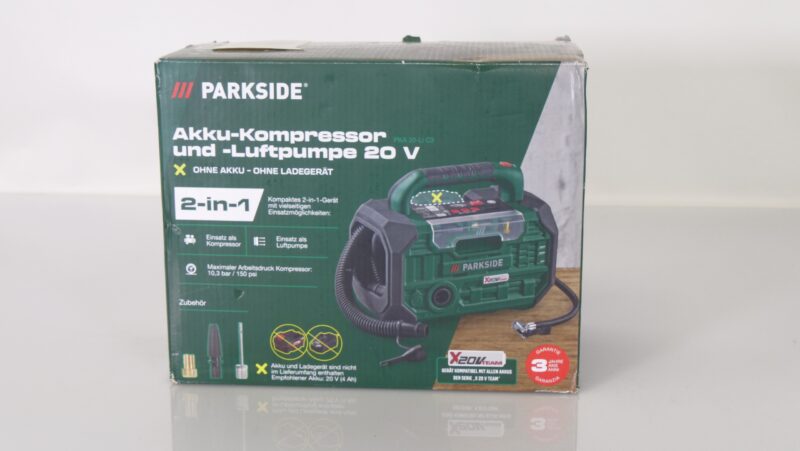 Parkside PKA 20-Li C3 Accu Compressor en Luchtpomp (zonder accu/lader)