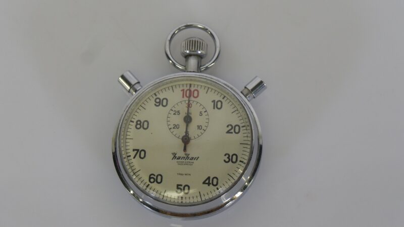 HanHart mechanisch analoog stopwatch – chroom, vintage model