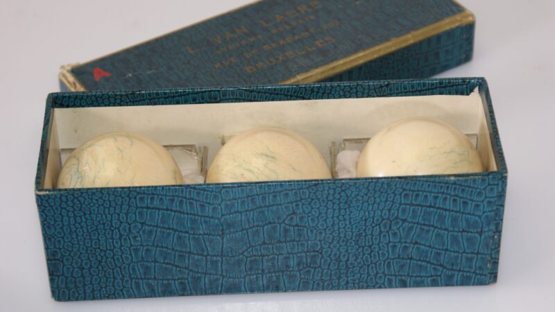 Vintage biljartballen set L. Van Laere Bruxelles – in originele luxe doos (ca. midden 20e eeuw) - Afbeelding 2