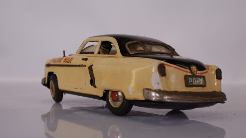 Vintage Japanse Blikken Politieauto PD-1 met Frictiemotor – ca. 1950-1960 - Afbeelding 4