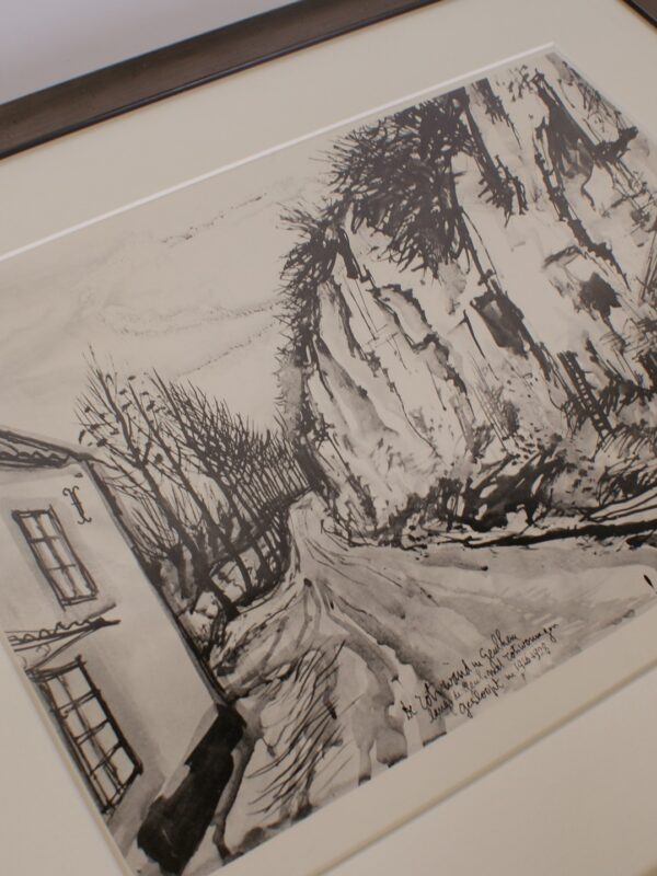 Gesigneerde litho Charles Eyck – “Straat in Geulle” (1948) ingelijst