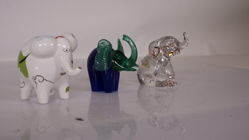 Set van 3 decoratieve olifantenbeelden – Villeroy & Boch, Joska Bleikristall & Murano stijl - Afbeelding 4