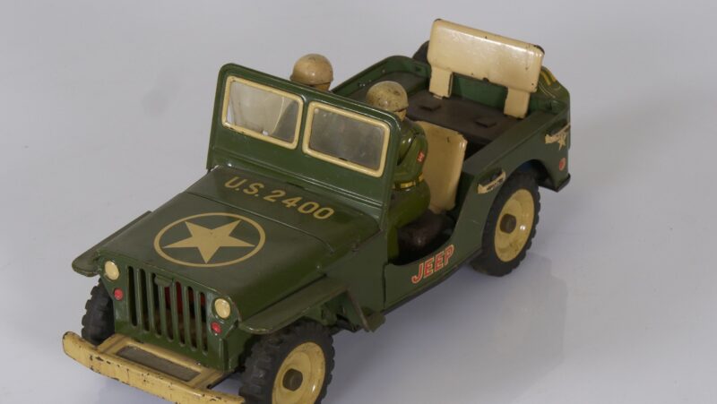 Vintage Blikken Jeep met Soldaten – U.S. Army J-2400 (Made in Japan, ca. jaren ’50-’60) - Afbeelding 3