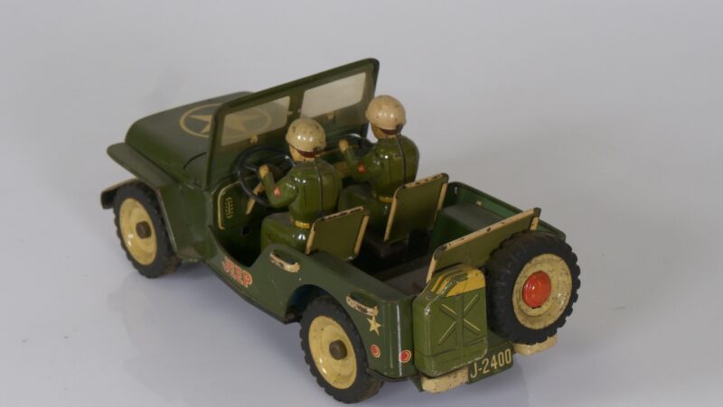 Vintage Blikken Jeep met Soldaten – U.S. Army J-2400 (Made in Japan, ca. jaren ’50-’60) - Afbeelding 4
