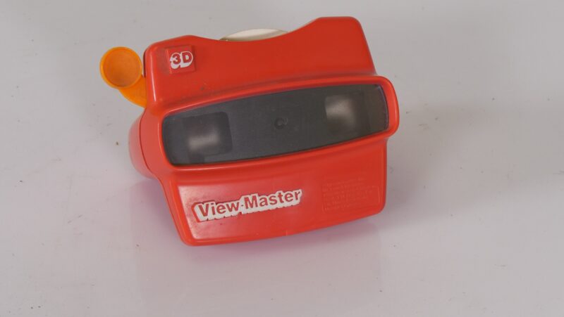 Vintage View-Master 3D kijker – rood met oranje hendel (jaren ’80/’90)