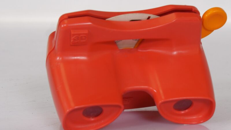 Vintage View-Master 3D kijker – rood met oranje hendel (jaren ’80/’90) - Afbeelding 4