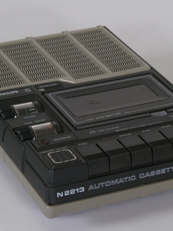 Philips N2213 Automatic Cassette Recorder – vintage draagbare bandrecorder (Defect)