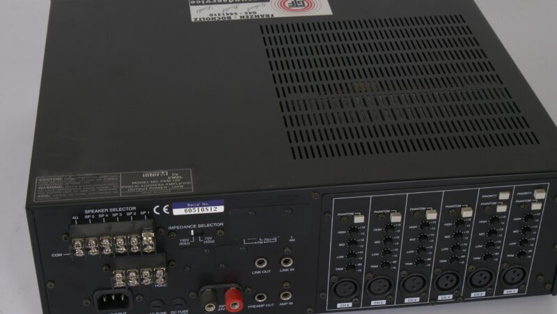 Inter-M PAM-120 Public Address Versterker – 120W PA Mixer Amplifier - Afbeelding 2