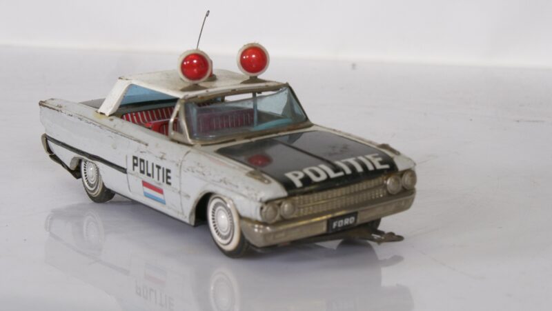 Vintage Blikken Politieauto – Ford Politie Luxemburg – Tin Toy Police Car - Afbeelding 3