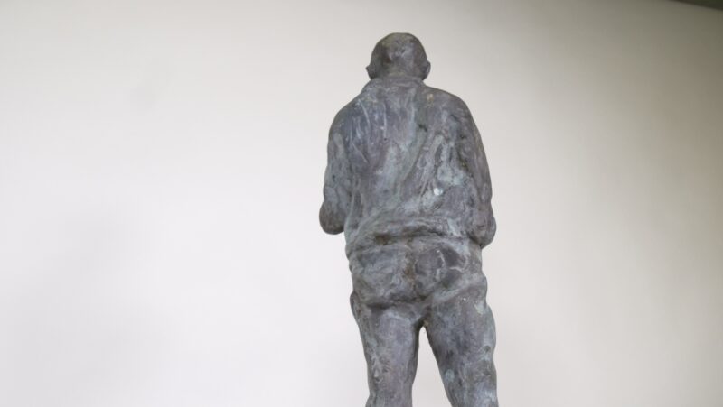 Bronzen Beeldje – Muzikant met Fluit (Handgemaakt, ca. 20e eeuw) - Afbeelding 4