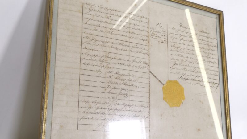 19e-eeuws Duits notarieel document met zegel en lijst - Afbeelding 3