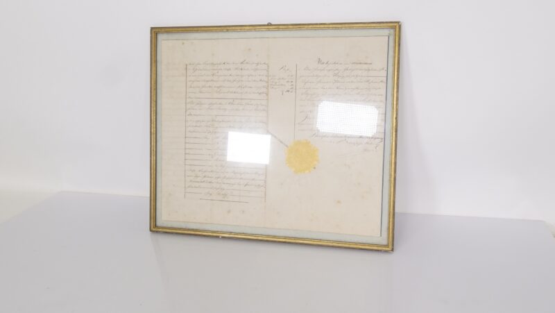 19e-eeuws Duits notarieel document met zegel en lijst - Afbeelding 2