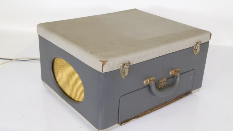 Vintage draagbare platenspeler koffer – werkend, motor nakijken - Afbeelding 2