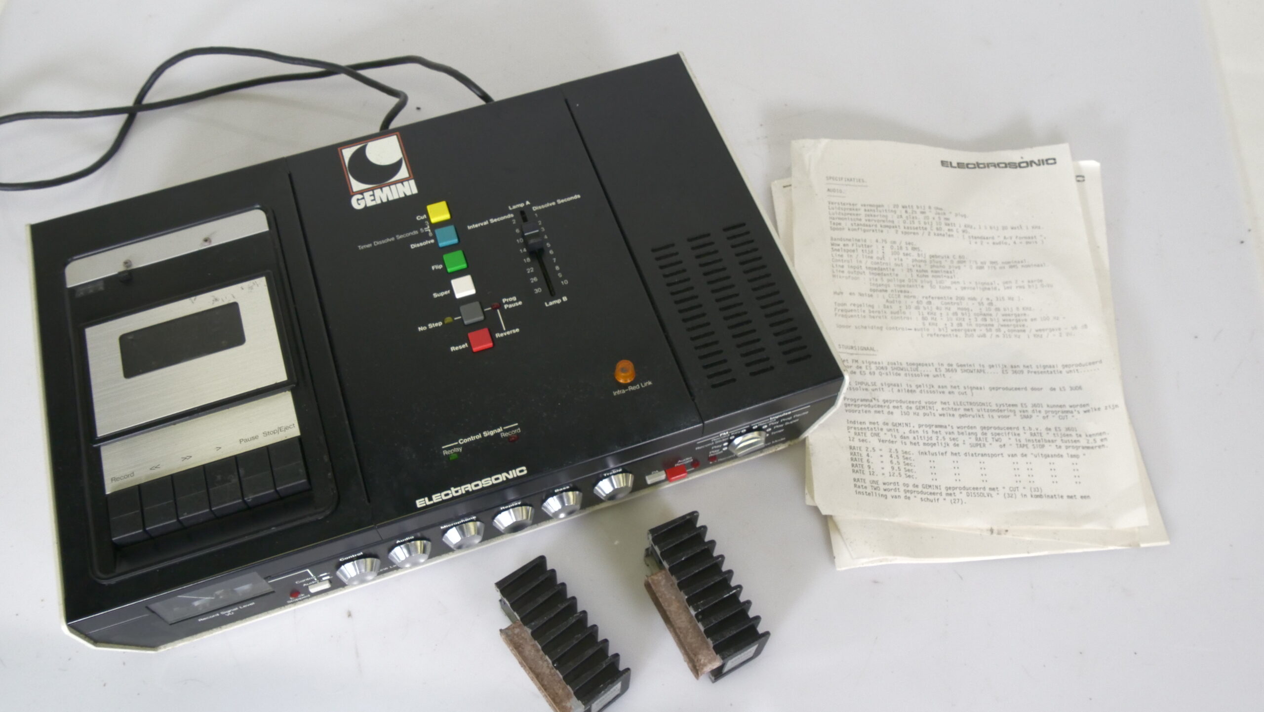 Gemini Electrosonic Recorder met Koffer & Handleiding