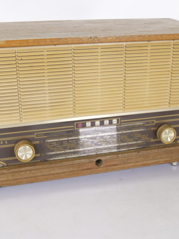Philips B3W22A Buizenradio – 1954, hout, niet werkend